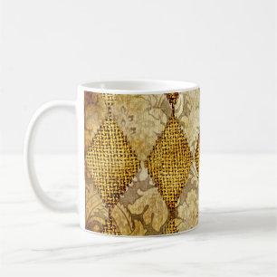 Geometric Gold: Retro Pattern Sophistication. Coffee Mug