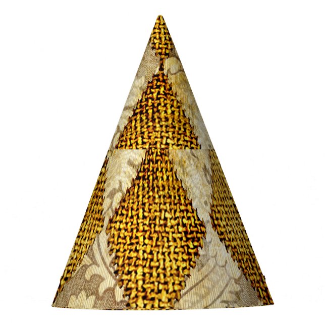 Geometric Gold: Retro Pattern Sophistication. Party Hat (Front)