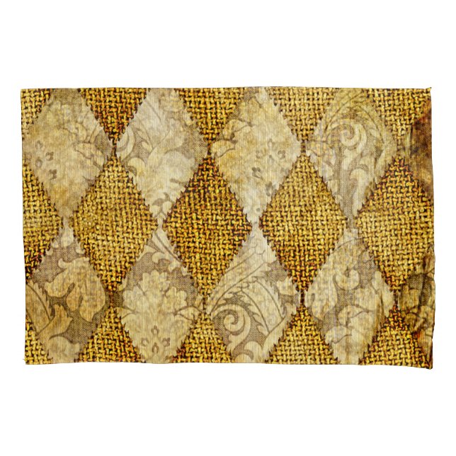 Geometric Gold: Retro Pattern Sophistication. Pillowcase (Front)