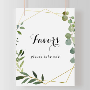 Geometric Gold Tropical Calligraphy Favours Sign