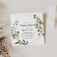 Geometric Gold Tropical Calligraphy Wedding Brunch