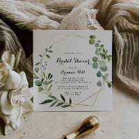 Geometric Gold Tropical Green Bridal Shower