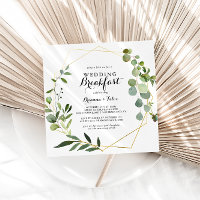 Geometric Gold Tropical Green Wedding Breakfast