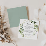 Geometric Gold Tropical Green Wedding Details Enclosure Card<br><div class="desc">This geometric gold tropical wedding details enclosure card is perfect for a modern wedding. The design features hand-painted beautiful green leaves,  adorning a gold geometric frame.</div>