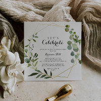 Geometric Gold Tropical Let's Celebrate Party