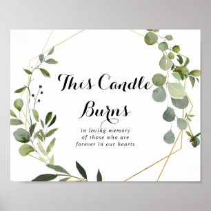 Geometric Gold Tropical This Candle Burns Sign