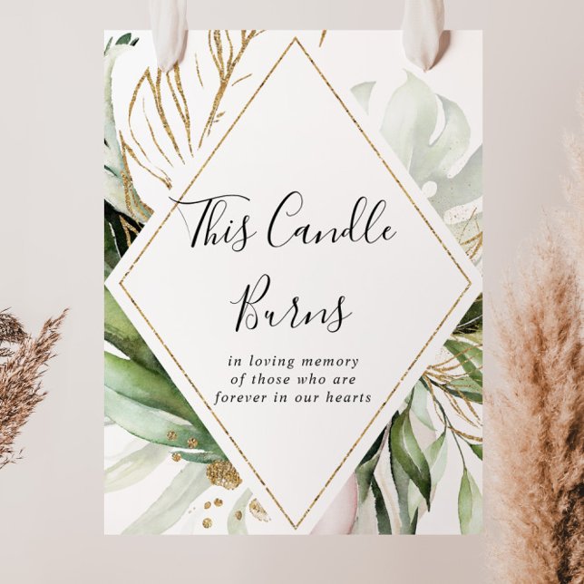 Geometric Gold Tropical This Candle Burns Sign (Creator Uploaded)