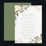 Geometric Gold Wedding Kissing Menu Game Card<br><div class="desc">This geometric gold wedding kissing menu game card is perfect for a modern wedding reception. The design features a beautiful gold geometric frame with elegant green leaves.</div>