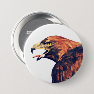 Geometric Golden Eagle 7.5 Cm Round Badge