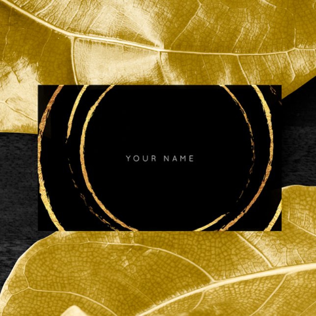 Geometric Golden Foil Circles Black Vip Business Card (Creator Uploaded)