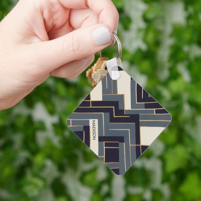 Geometric Golden illustration Key Ring (Hand)