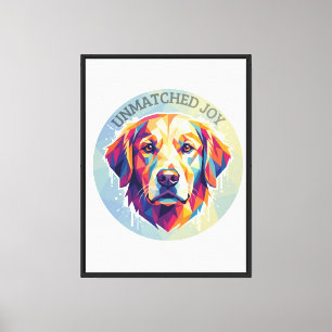 Geometric Golden Retriever - Colorful Pop-Art T-Sh Canvas Print