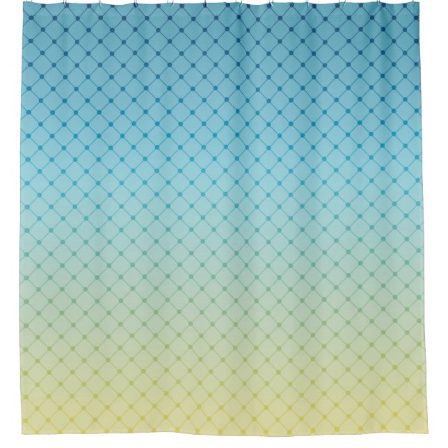Geometric, gradient, Ombre, colourful, blue and ye Shower Curtain (Front)