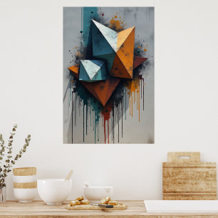 Geometric Graffiti Splash Poster