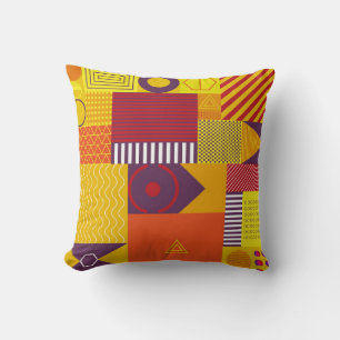geometric graphic abstract background, vintage ill cushion