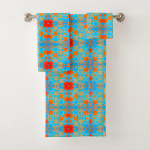 Geometric Graphic Motif Modern Trend Bath Towel Set