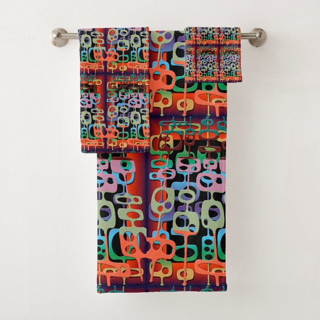 Geometric Graphic Motif Modern Trend  Bath Towel Set (Creator Uploaded)