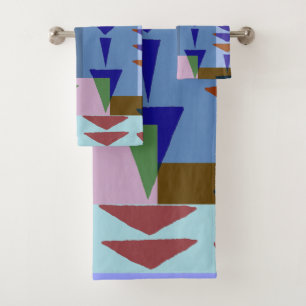 Geometric Graphic Motif Modern Trend  Bath Towel Set