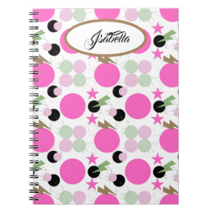 Geometric graphic power girl notebook