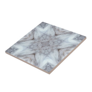 Geometric gray on white patterns furry tile