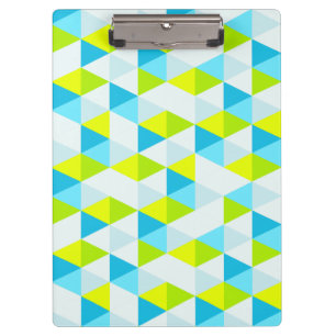Geometric Green and Blue Triangles Modern Pattern Clipboard