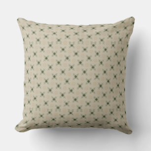 Geometric green and tan 20 inch throw pillow. cushion