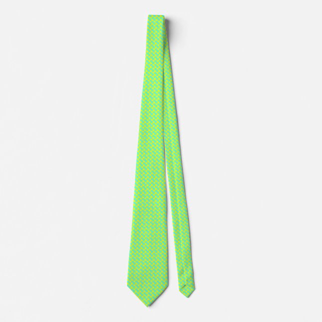 Geometric Green and Yellow Tie (Front)
