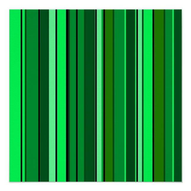 Geometric green barcode pattern poster (Front)