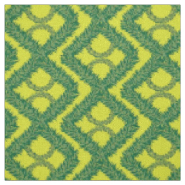Geometric Green Garland Squares holiday pattern Fabric (Swatch)