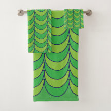 Geometric Green Half Circle Geometric Pattern