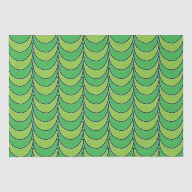 Geometric Green Half Circle Geometric Pattern Tissue Paper (Front)