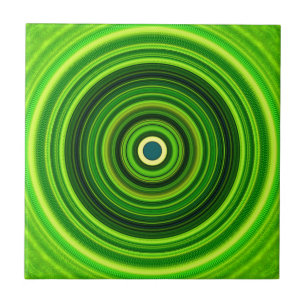 Geometric Green Mandala Design-64055 Ceramic Tile