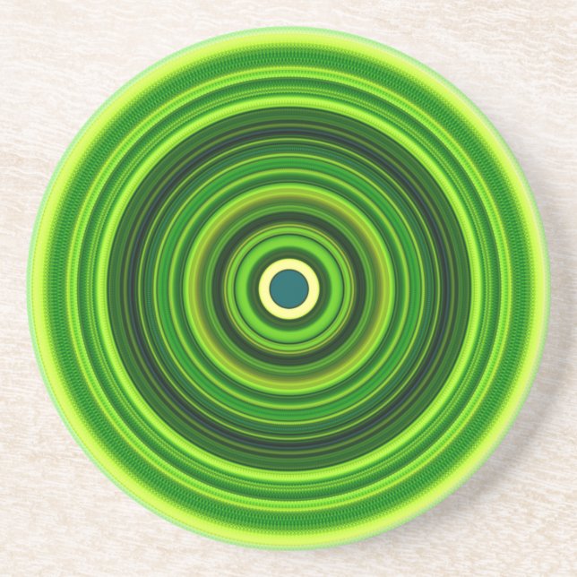 Geometric Green Mandala Design-64055 Coaster (Front)