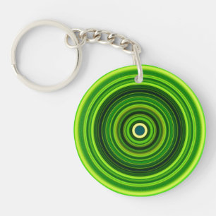 Geometric Green Mandala Design-64055 Key Ring