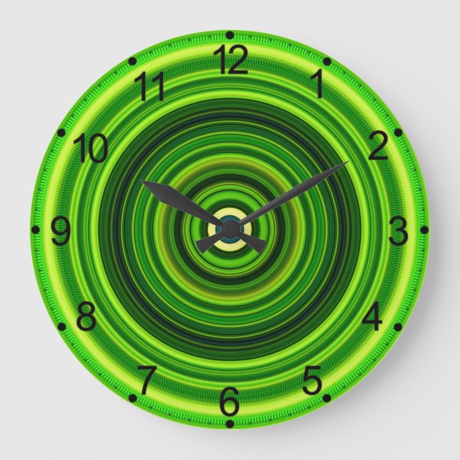 Geometric Green Mandala Design-64055 Large Clock (Front)