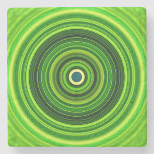 Geometric Green Mandala Design-64055 Stone Coaster