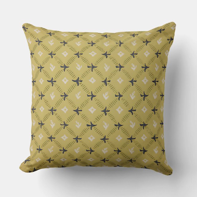 Geometric Green Pattern Cushion (Front)