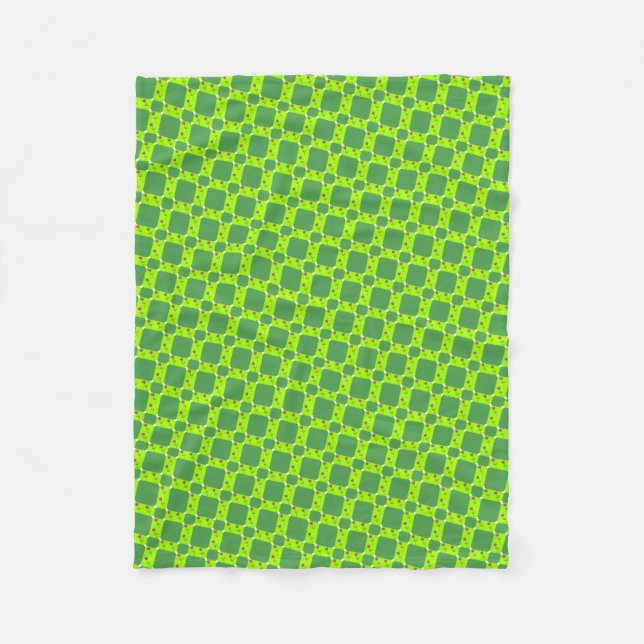 Geometric Green Pattern Towel Fleece Blanket (Front)