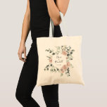 Geometric Green Pink Blush Floral Bridesmaid  Tote Bag<br><div class="desc">This geometric green pink blush floral bridesmaid tote bag is the perfect wedding gift to present your bridesmaids and maid of honor for a rustic wedding. The design features elegant watercolor dusty roses and green foliage,  neatly assembled into beautiful bouquets,  adorning a charming geometric frame.</div>