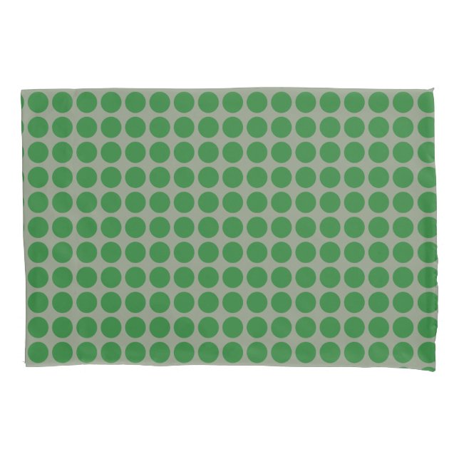 Geometric Green Polka Dots on any Colour Pillowcase (Front)