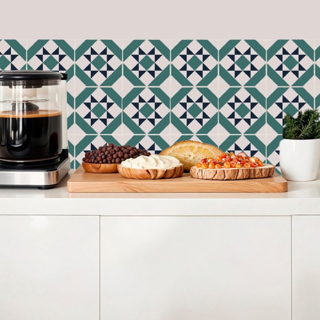 Geometric green tile floor inspiration (Creator Uploaded)