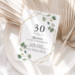 Geometric Greenery Eucalyptus 30th Birthday Party Invitation<br><div class="desc">This geometric greenery eucalyptus 30th birthday party invitation is perfect for a simple birthday party. The design features hand-drawn botanical green eucalyptus branches and leaves adorning geometric frames.</div>