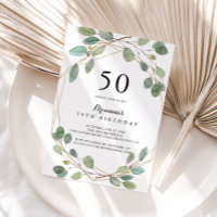 Geometric Greenery Eucalyptus 50th Birthday Party