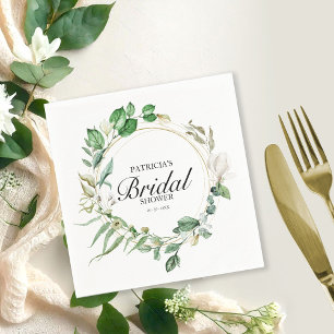 Geometric Greenery Eucalyptus Bridal Shower Napkin