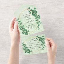 Geometric Greenery Eucalyptus Leaves Wedding