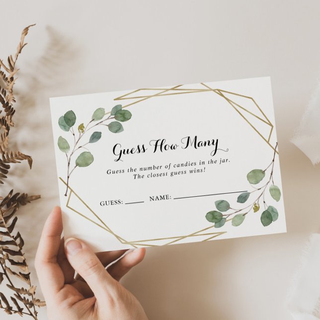 Geometric Greenery Guess How Many Game Card (Creator Uploaded)