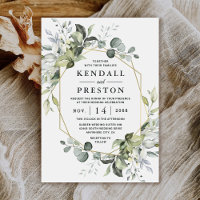 Geometric Greenery Modern Gold Succulent Wedding