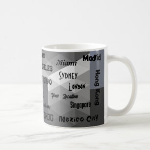 geometric grey blue Mega city Coffee Mug