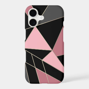 Geometric, grey, pink