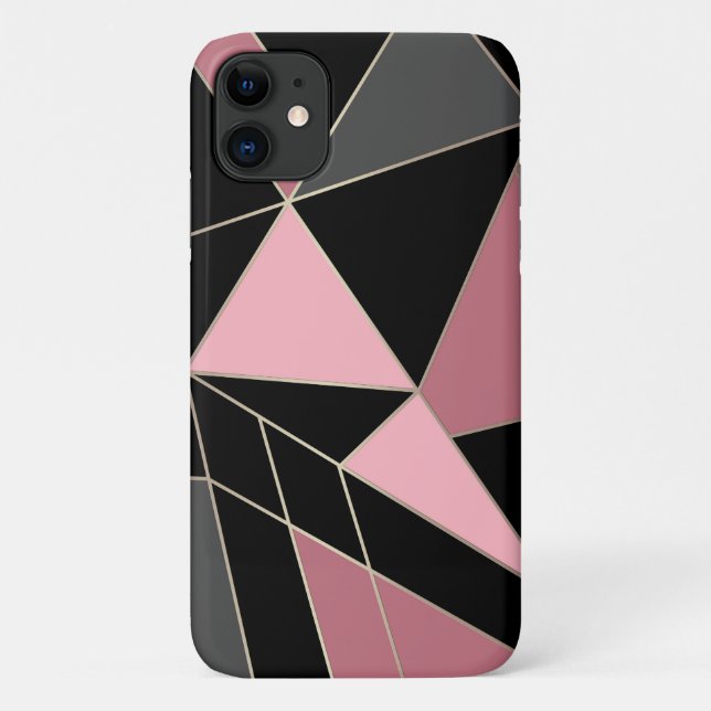 Geometric, grey, pink  Case-Mate iPhone case (Back)